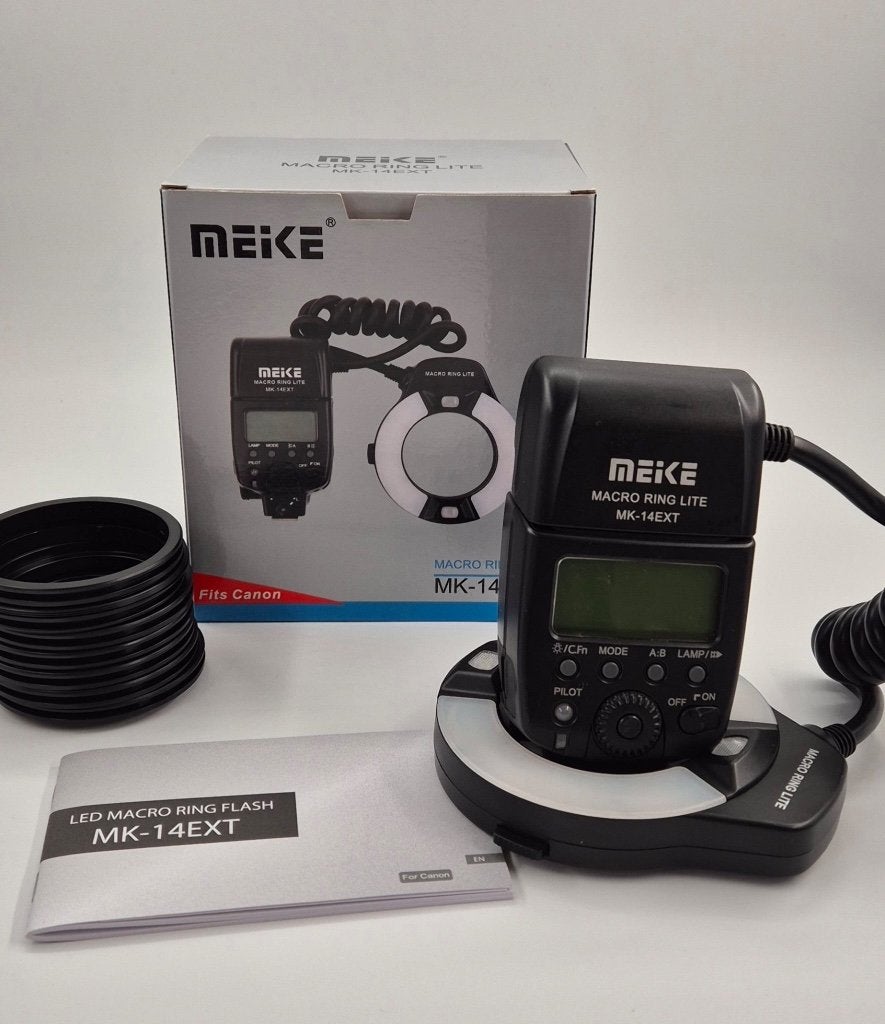 Meike MK-14EXT Macro Ring Flash - Canon, TV, Hi-fi & Vidéo, Photo | Flash, Enlèvement ou Envoi, Canon, TTL, Comme neuf