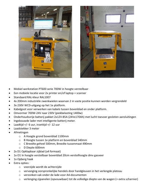 Power Trolley mobiel receptiemeubel werkstation werkplaats, Enlèvement, Comme neuf