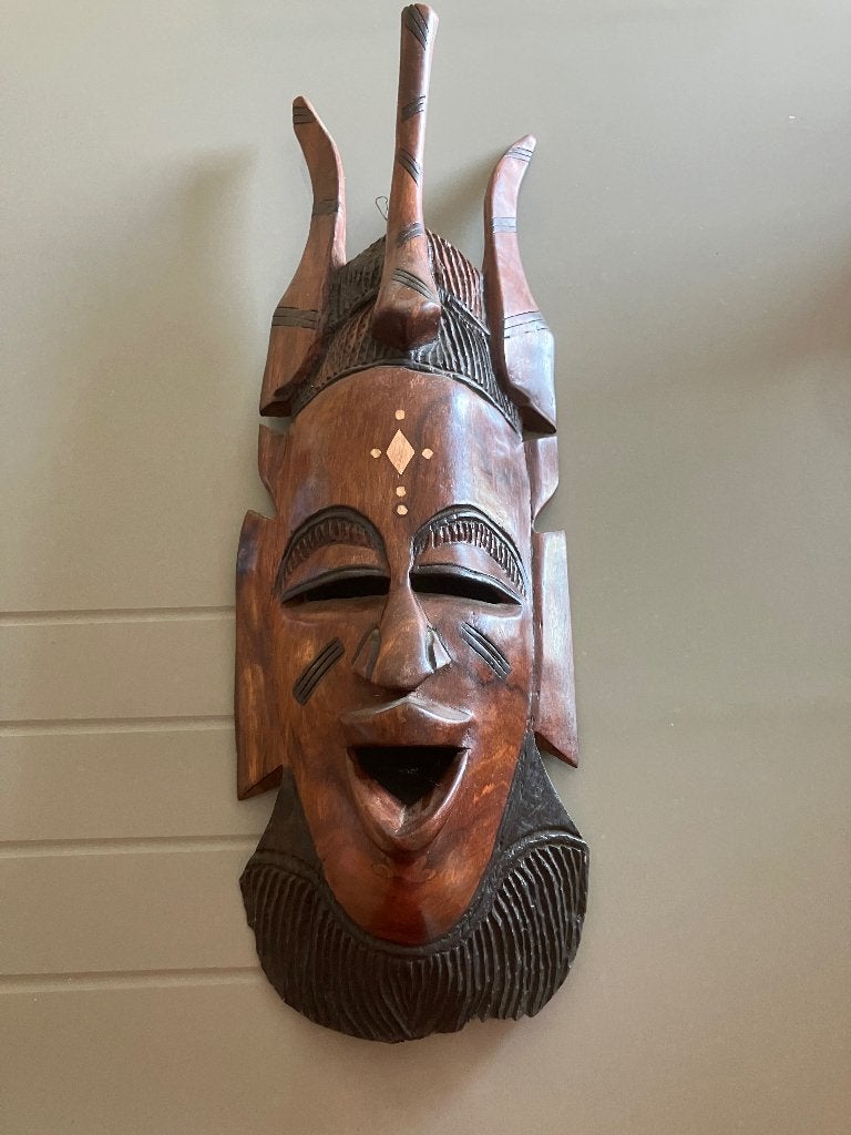 Afrikaans masker, Afrique, Enlèvement ou Envoi, Brun, 63 cm
