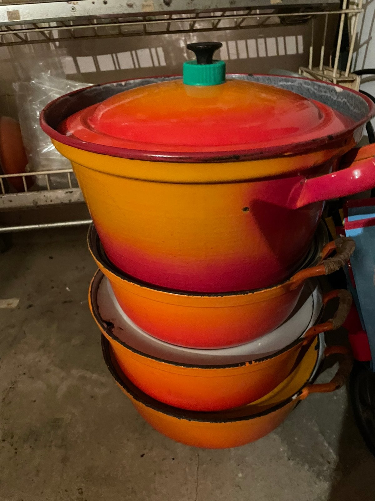 Gietijzeren kookpotten, Enlèvement, Utilisé, Orange