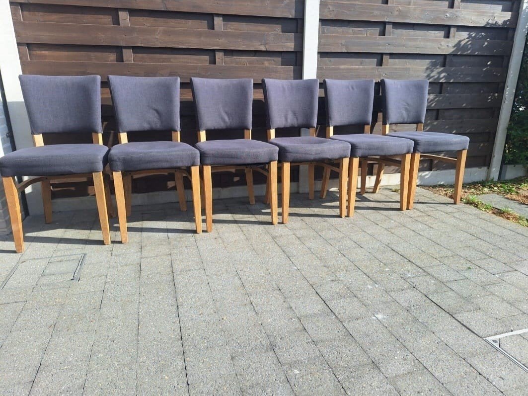 6 chaises de salle à manger en tissu, Enlèvement, Utilisé, Bois, Cinq, Six Chaises ou plus