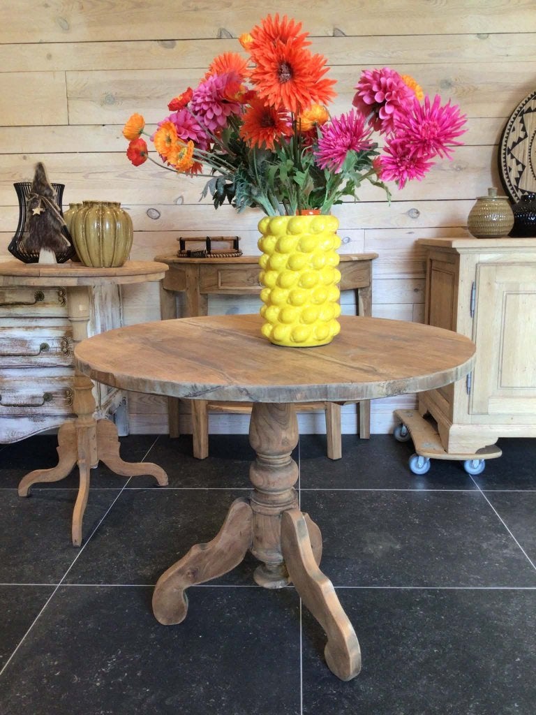 oude landelijke wijntafel, Huis en Inrichting, Ophalen, Rond, Nieuw, Stoer landelijk