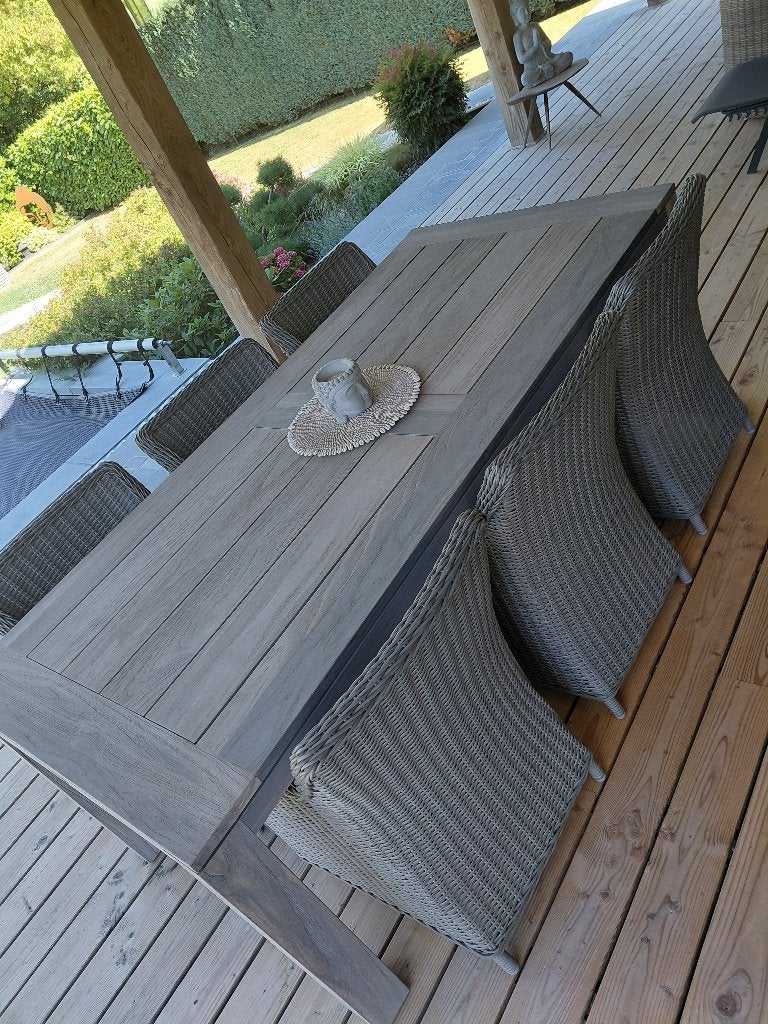Table de jardin + 6 chaises, Tuin en Terras, Tuintafels, Ophalen, Zo goed als nieuw, Rechthoekig, Hout