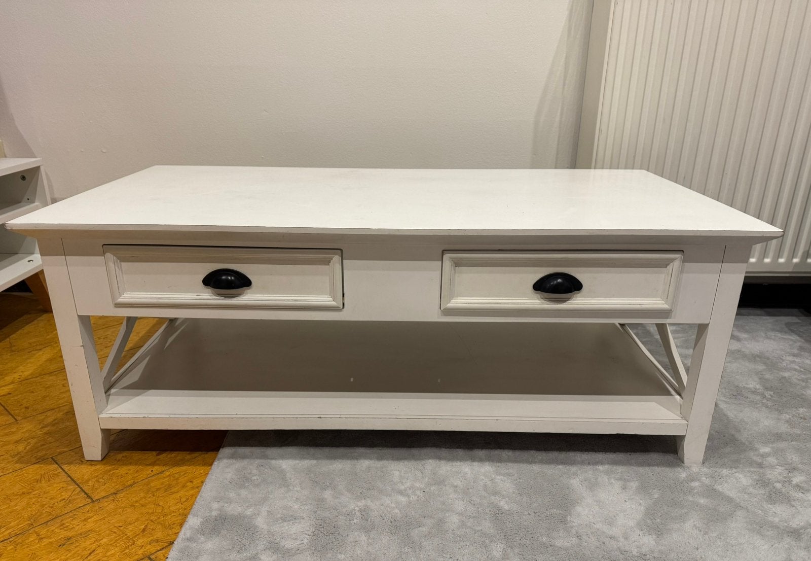 Table basse blanche Maisons du Monde, 100 à 150 cm, Enlèvement, Utilisé, Rectangulaire