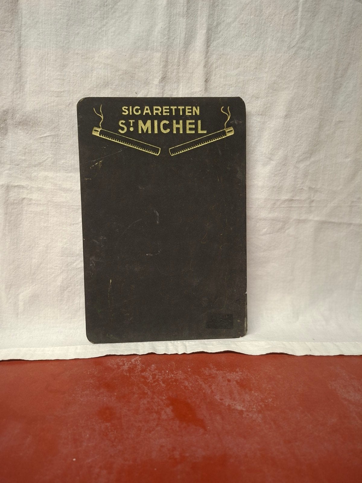 Kaart bordje met reclame van St Michel cigaretten ., Verzamelen, Ophalen of Verzenden