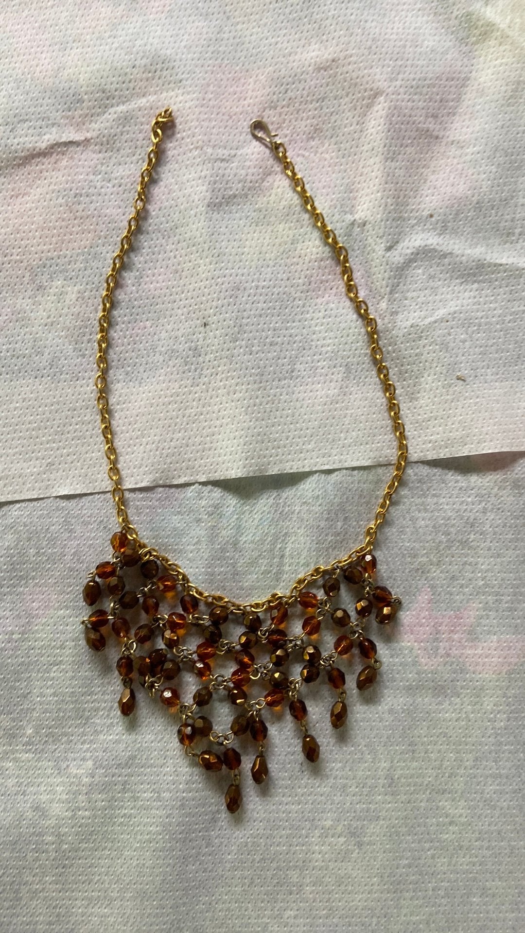 Bruine vintage ketting, Handtassen en Accessoires, Kettingen, Ophalen, Zo goed als nieuw