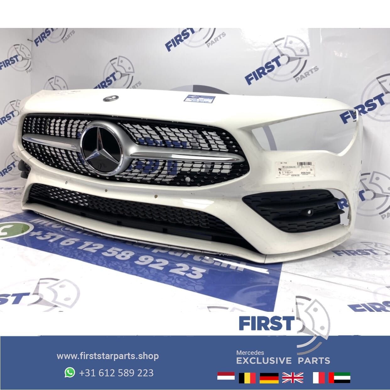 W118 C118 CLA AMG VOORBUMPER WIT + DIAMOND GRIL 2018-2023 or, Gebruikt, -, Voor, Ophalen of Verzenden