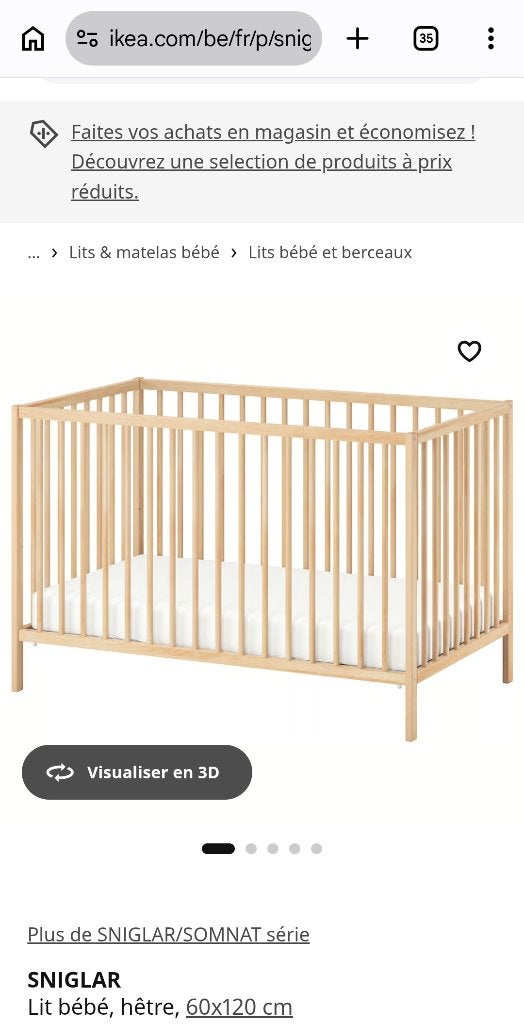 Lit bébé ikea, Enlèvement, Utilisé, Lit