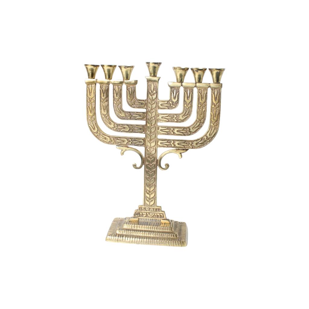 Vintage messing menora – Israël – ca. 1950, Enlèvement ou Envoi