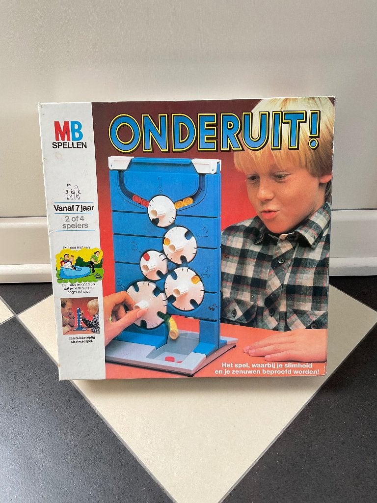Vintage gezelschapsspel MB Onderuit compleet, Enlèvement ou Envoi, Utilisé, MB spelen