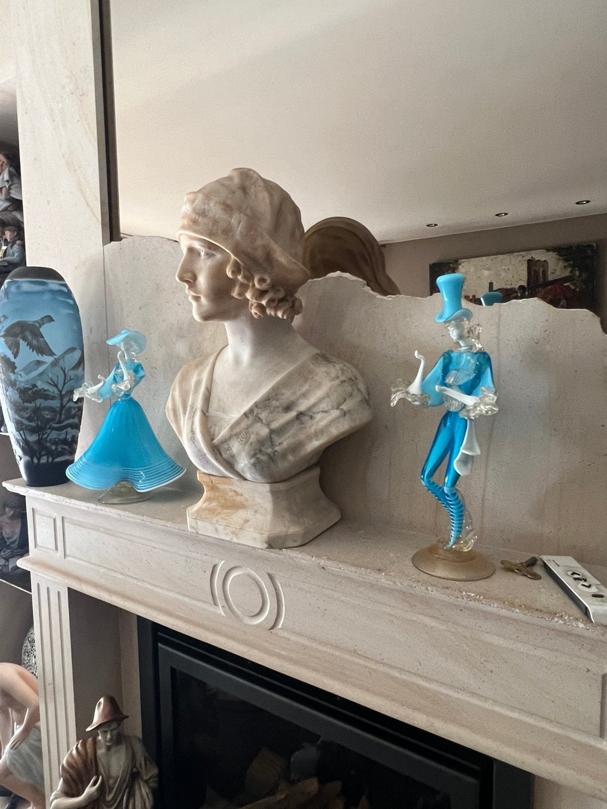 Grote marmeren albast buste A .Michelotti, Ophalen, Buste