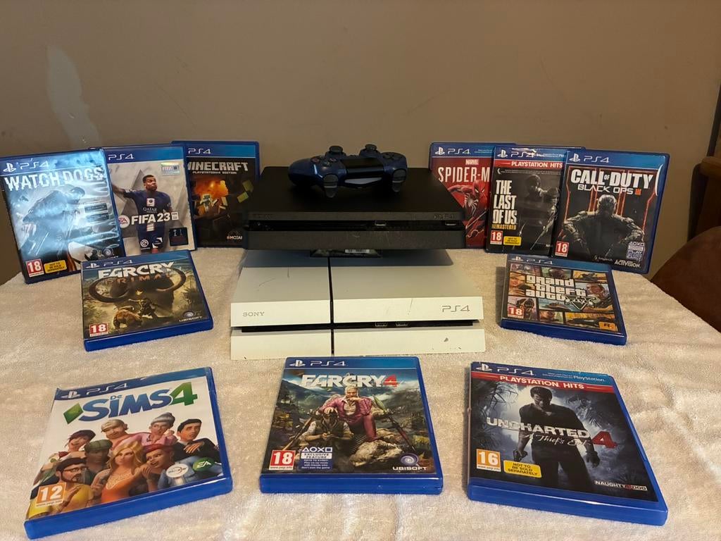 2x playstation 4, + 11 games, Games en Spelcomputers, Ophalen, Online, 1 speler, Virtual Reality