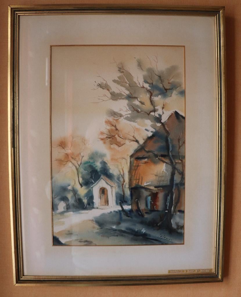 Chapelle Camp et Haie Ellezelles aquarelle de Jean Lejour, Enlèvement