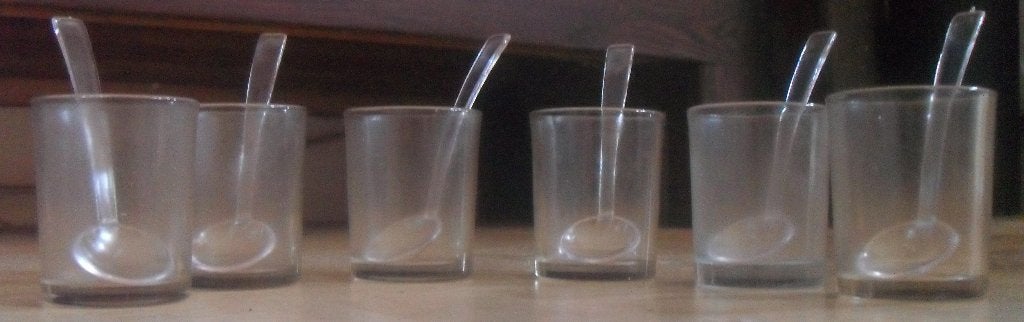 Verrines + cuillères (6 pièces), Maison & Meubles, Enlèvement ou Envoi