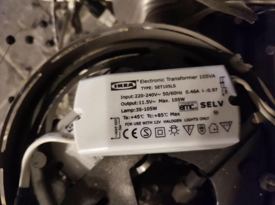 Transformateur Transformer 105VA Lamp Halogen IKEA SET105LS, Enlèvement ou Envoi, Utilisé, Autres types