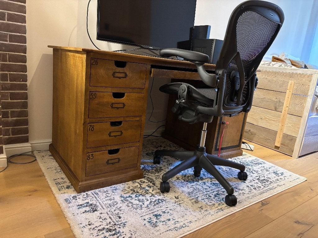 Bureau - Coloniale stijl - massief hout, Autres marques, 120 cm, Avec tiroirs, Comme neuf