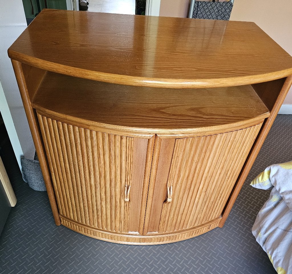 TV/Audio/Dressoir meubel - rattan-look, Ophalen, Rattan-look, 50 tot 100 cm, Zo goed als nieuw
