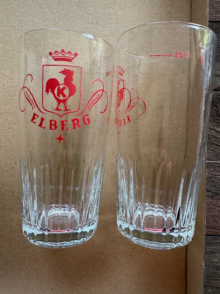 Elberg (2 glazen), Ophalen of Verzenden, Gebruikt, Glas of Glazen, Overige merken