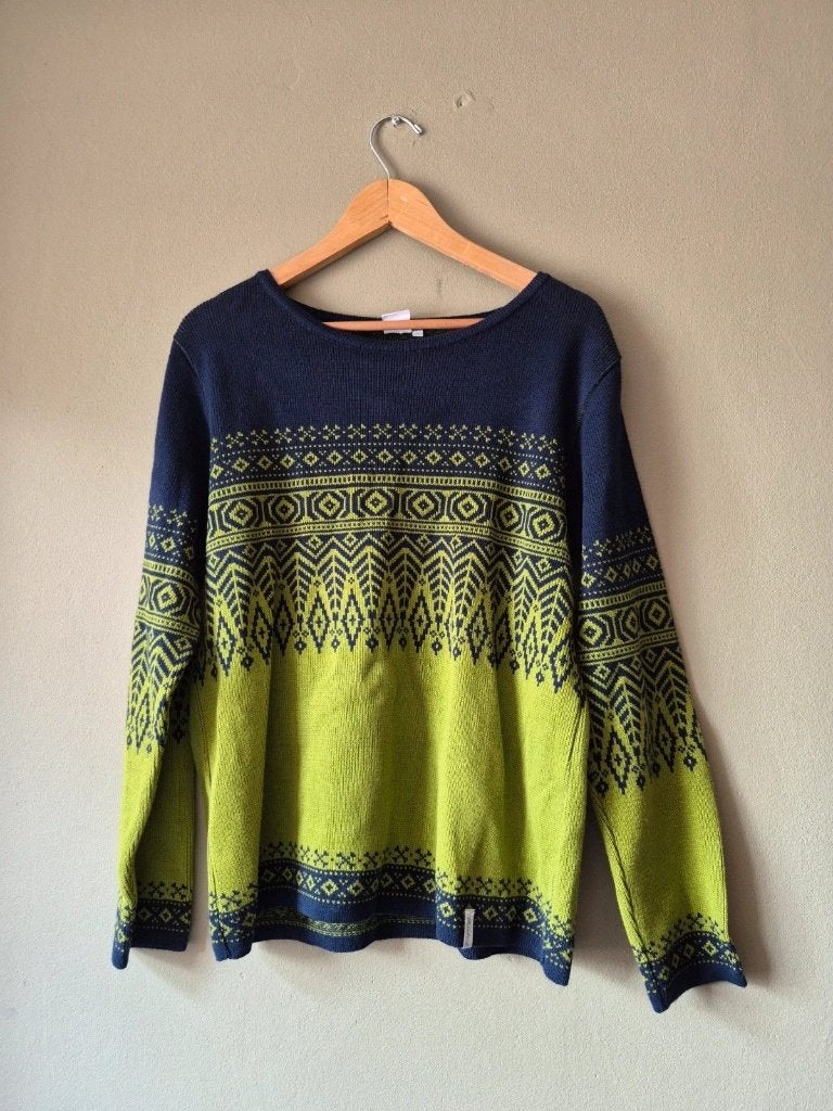 Deerberg | Longsleeves | M | Groen > Blauw | vintage | opa, Deerberg, Enlèvement ou Envoi, Comme neuf, Vert