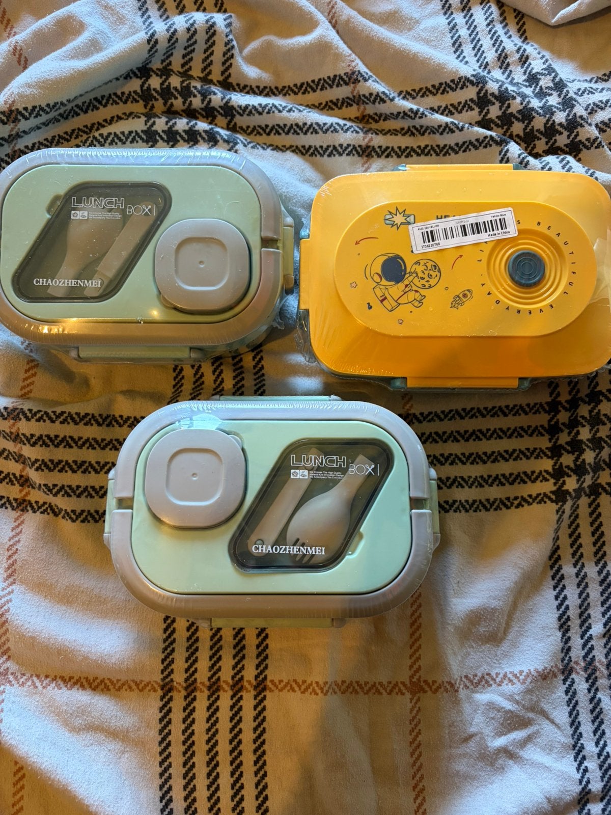 3x Nieuwe Lunchbox / Brooddoos met Bestek, Huis en Inrichting, Ophalen, Zo goed als nieuw, Met bestek