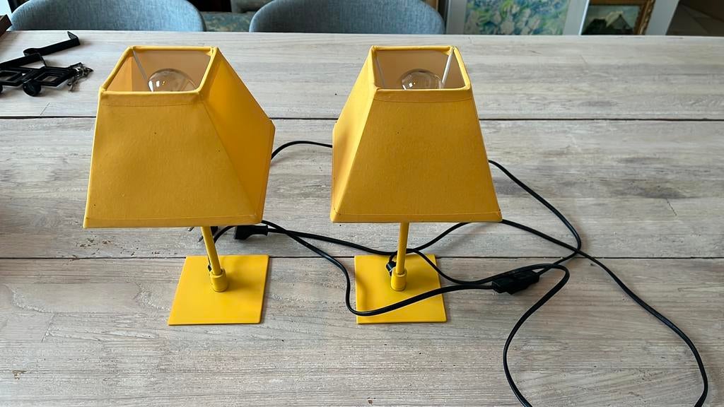 Lampes de chevet jaune, Enlèvement ou Envoi, Utilisé, Métal, Moins de 50 cm