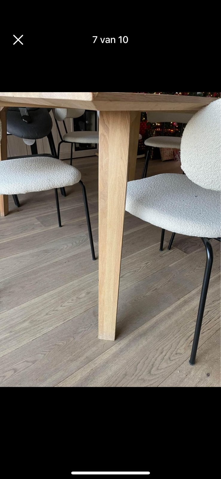 Vierkante eettafel 1,5m op 1,5m te koop, Huis en Inrichting, Ophalen, Gebruikt, 150 tot 200 cm, Vierkant