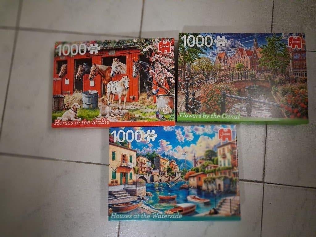Puzzles 1000 pièces JUMBO (3 X), Enlèvement ou Envoi, 500 à 1500 pièces, Comme neuf, Puzzle