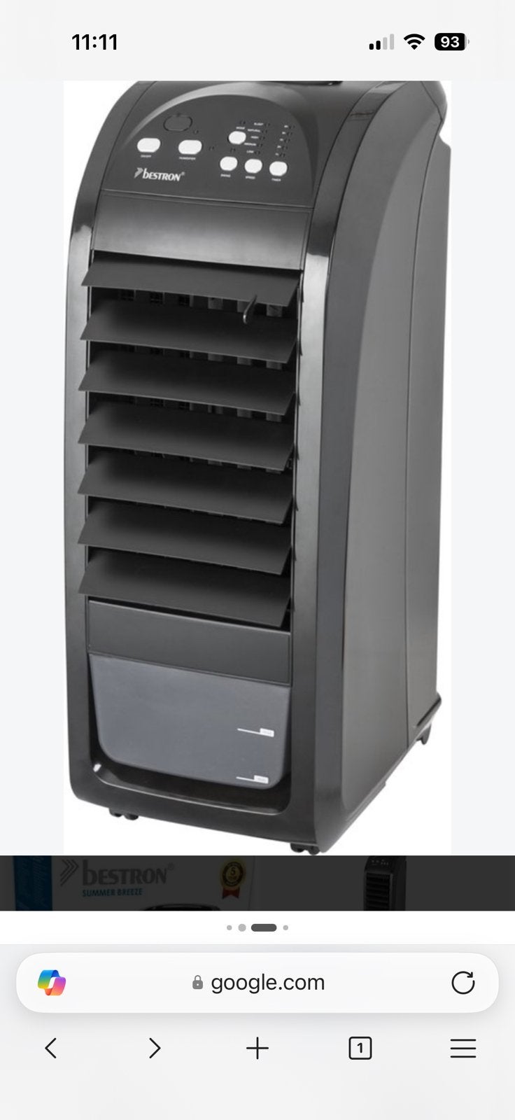 bestron cool & clean air purifier 3-in-1, Refroidissement et Déshumidification, Moins de 60 m³, Comme neuf, Enlèvement