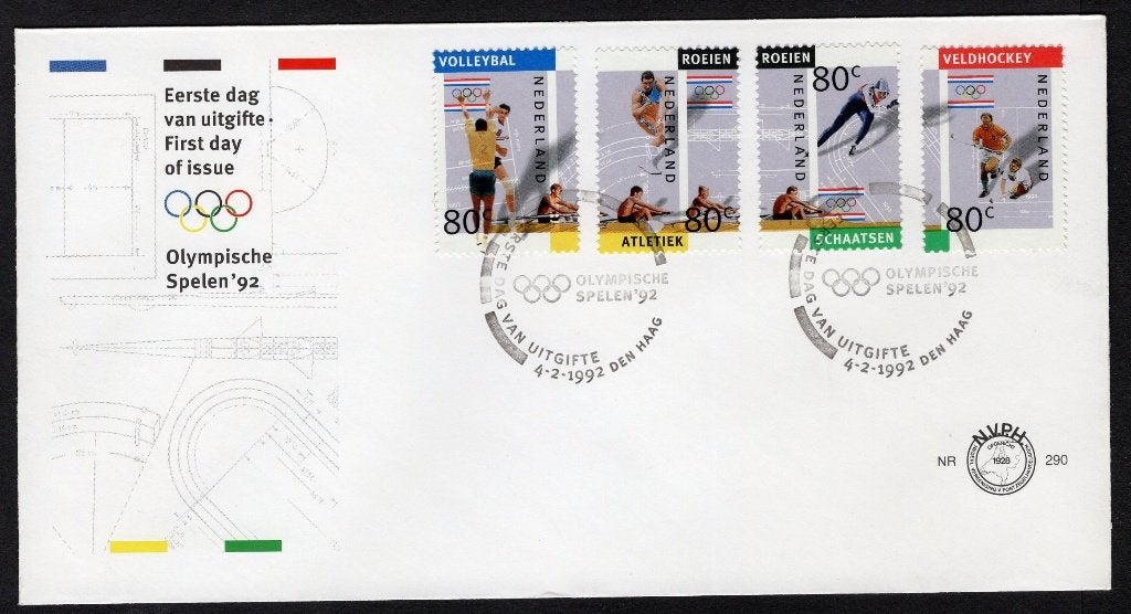 NEDERLAND E290 FDC 1992 - Blok Olympische Spelen, Verzenden, Na 1940, Gestempeld