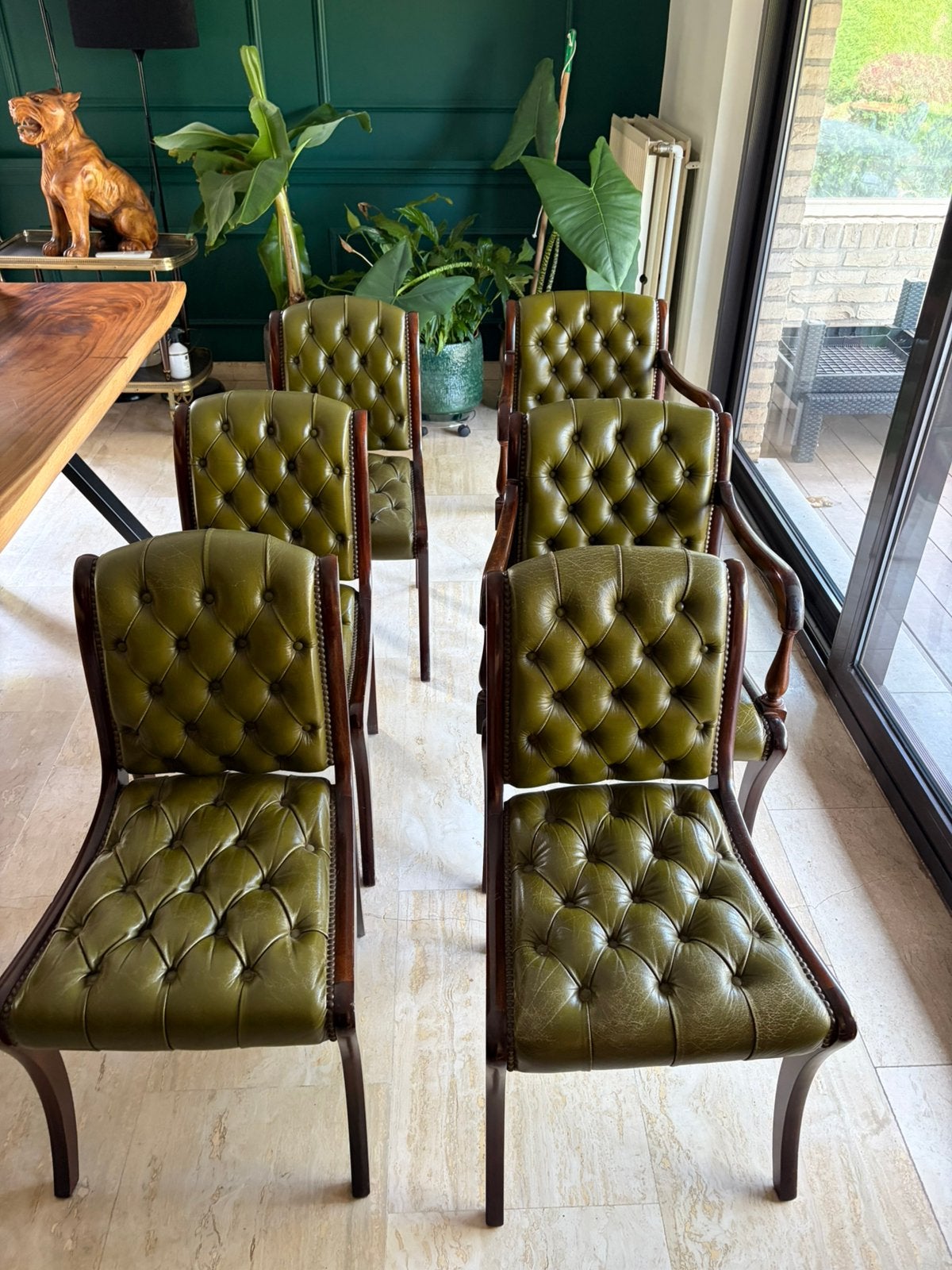 6 antieke stoelen, Maison & Meubles, Autres couleurs, Enlèvement, Cuir, Cinq, Six Chaises ou plus