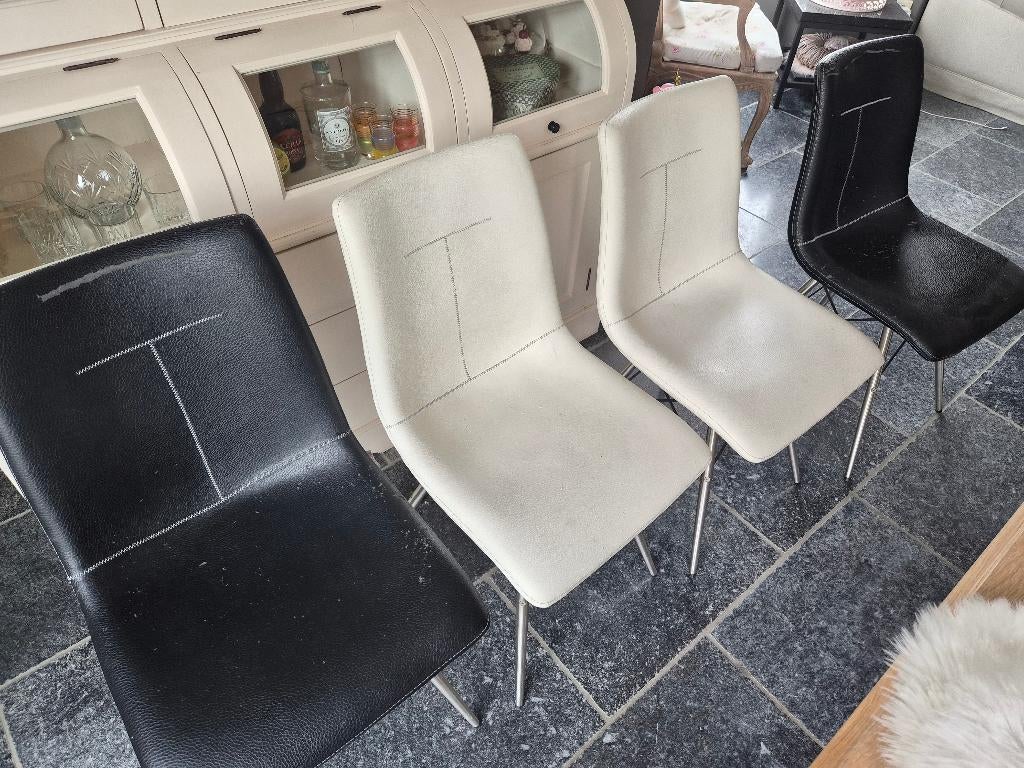 Gratis stoelen, Huis en Inrichting, Stoelen, Gebruikt, Wit, Leer, Ophalen of Verzenden