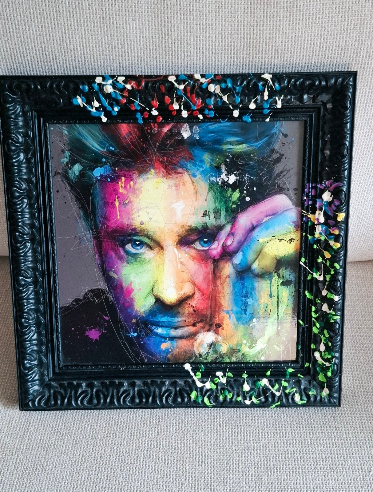 Tableau Johnny Hallyday Pop Art & Street Art – Cadre Customi, Envoi, Portrait