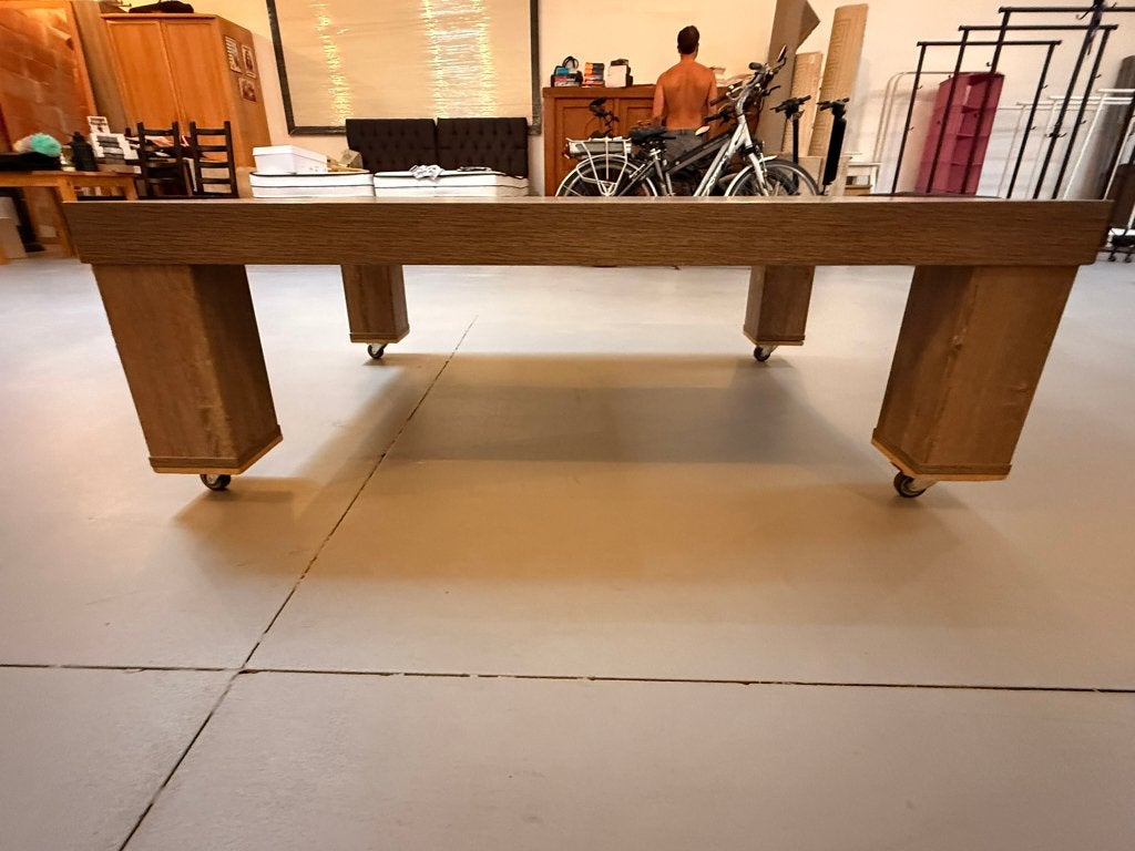 Table basse robuste sur roulettes, Maison & Meubles, Enlèvement, Utilisé, Rectangulaire