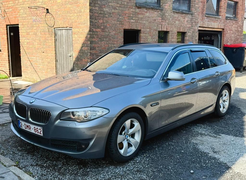 Bmw f11 d520, Auto's, Automaat, Zwart, Leder, Diesel