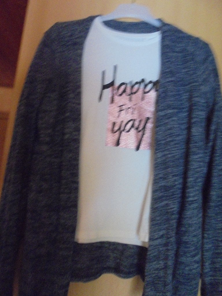 2 delig t-shirt en gilet 158/164, Ophalen of Verzenden, Zo goed als nieuw, Meisje, Setje