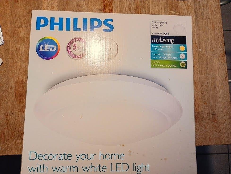 Plafonnier LED Philips myLiving Cinnabar, Neuf, Autres culots, Moderne, LED
