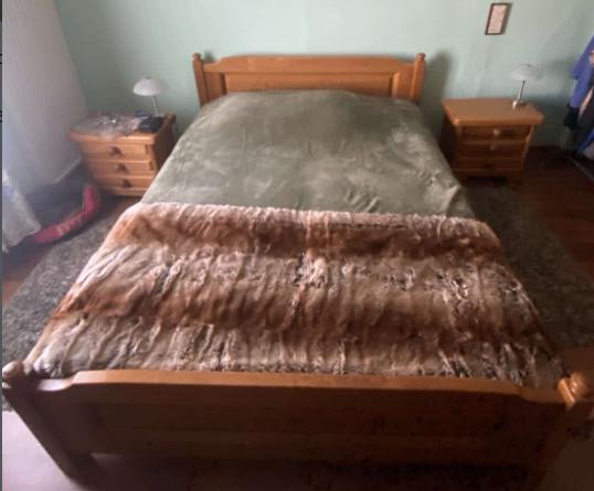 houten bed, Huis en Inrichting, Ophalen, Bruin, 210 cm, Tweepersoons