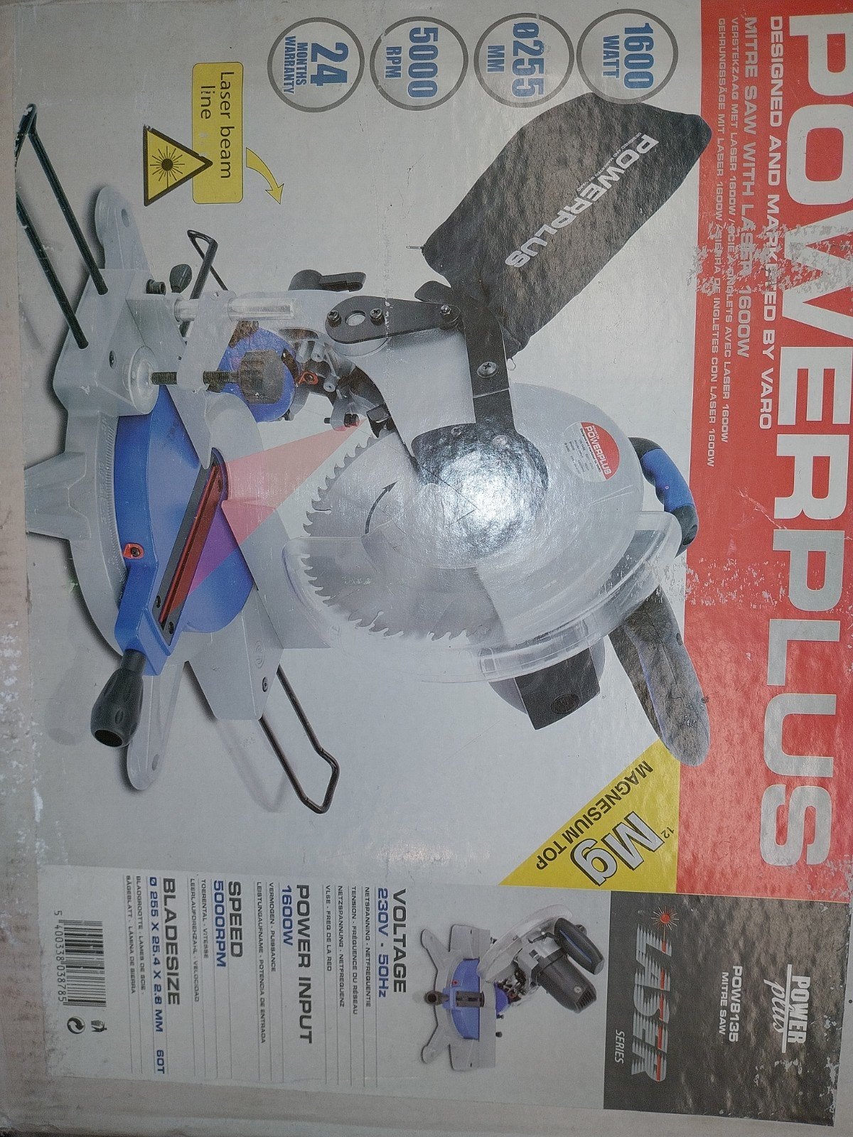 powerplus afstekzaag afkortzaag pow8135, Ophalen, Gebruikt
