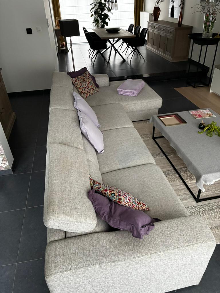 Stoffen zetel met lounge incl elektrische relax, Enlèvement, Comme neuf