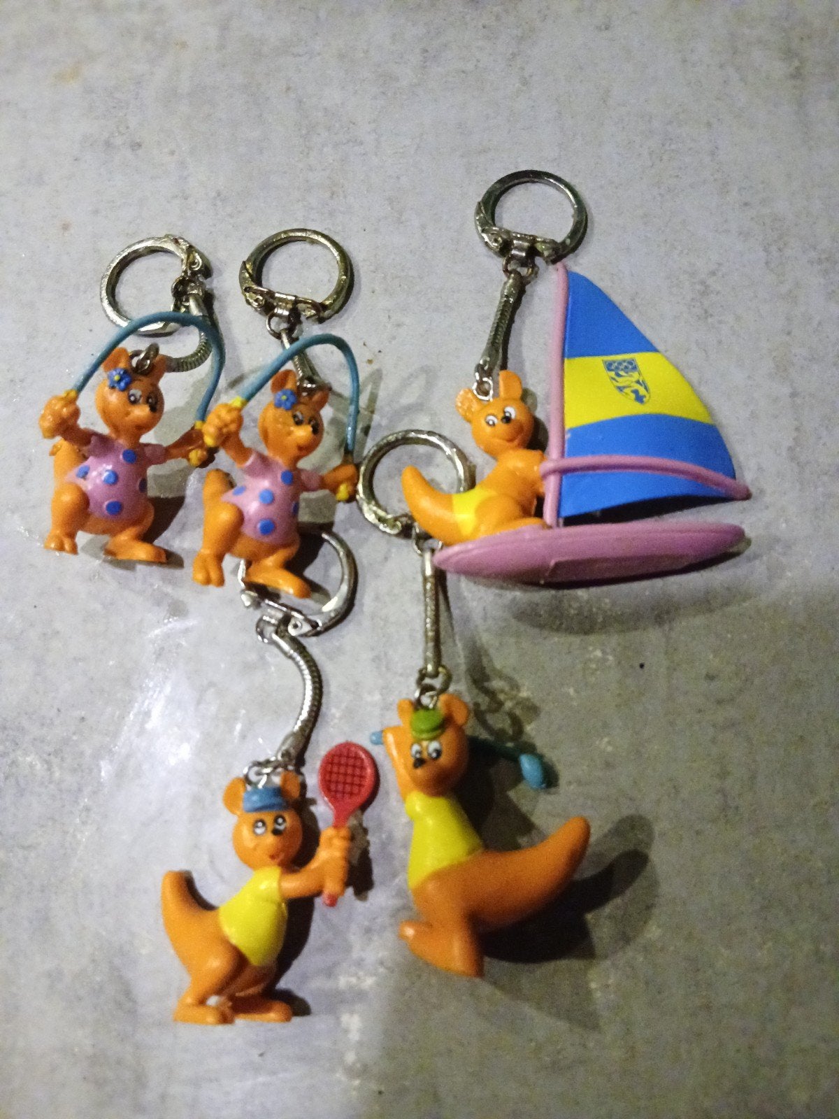 Prachtige set van 5 vintage Walibi sleutelhangers (Sport) –, Collections, Enlèvement, Sport