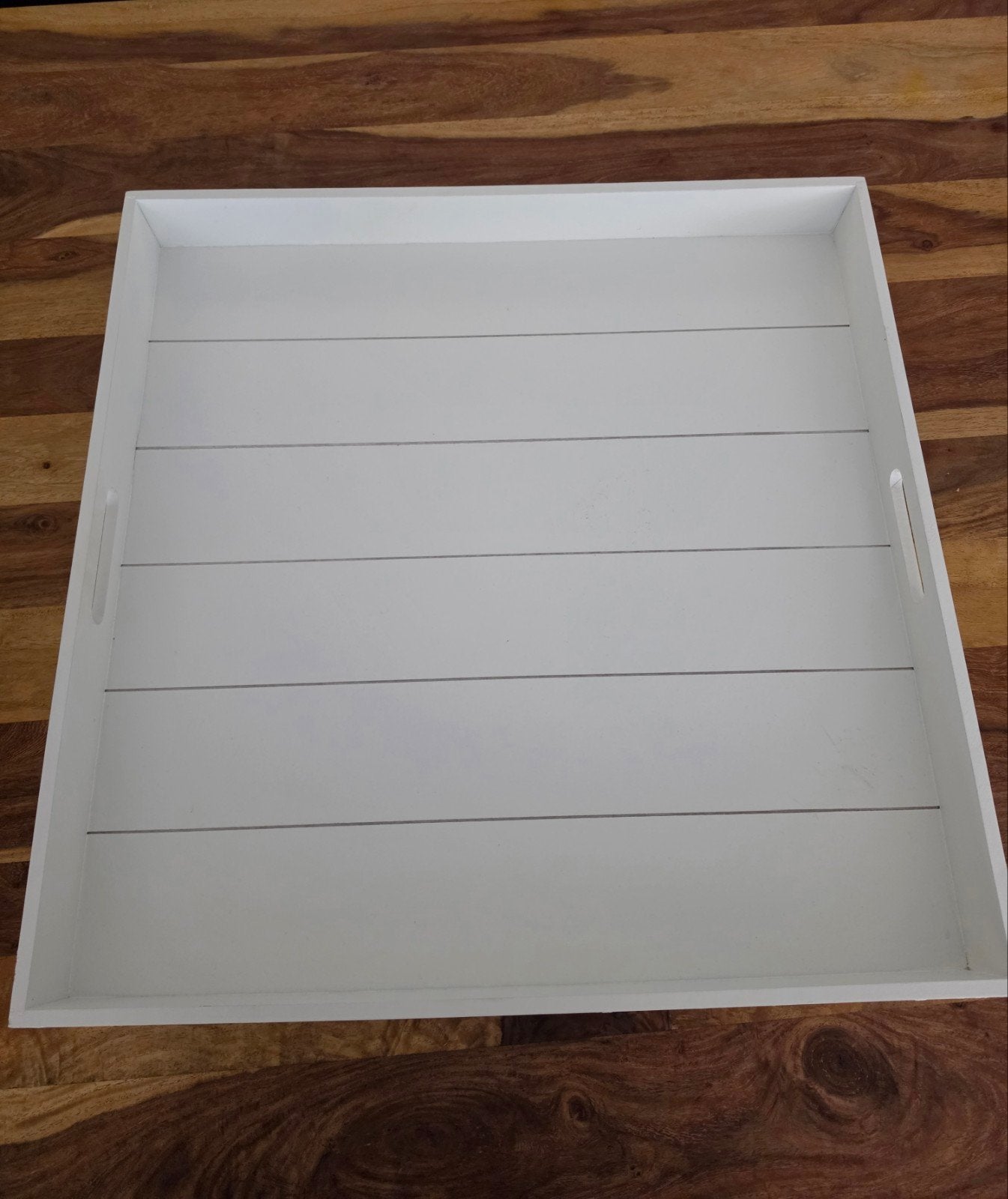 Groot houten dienblad 56 × 56 cm  wit, Ophalen, Dienblad