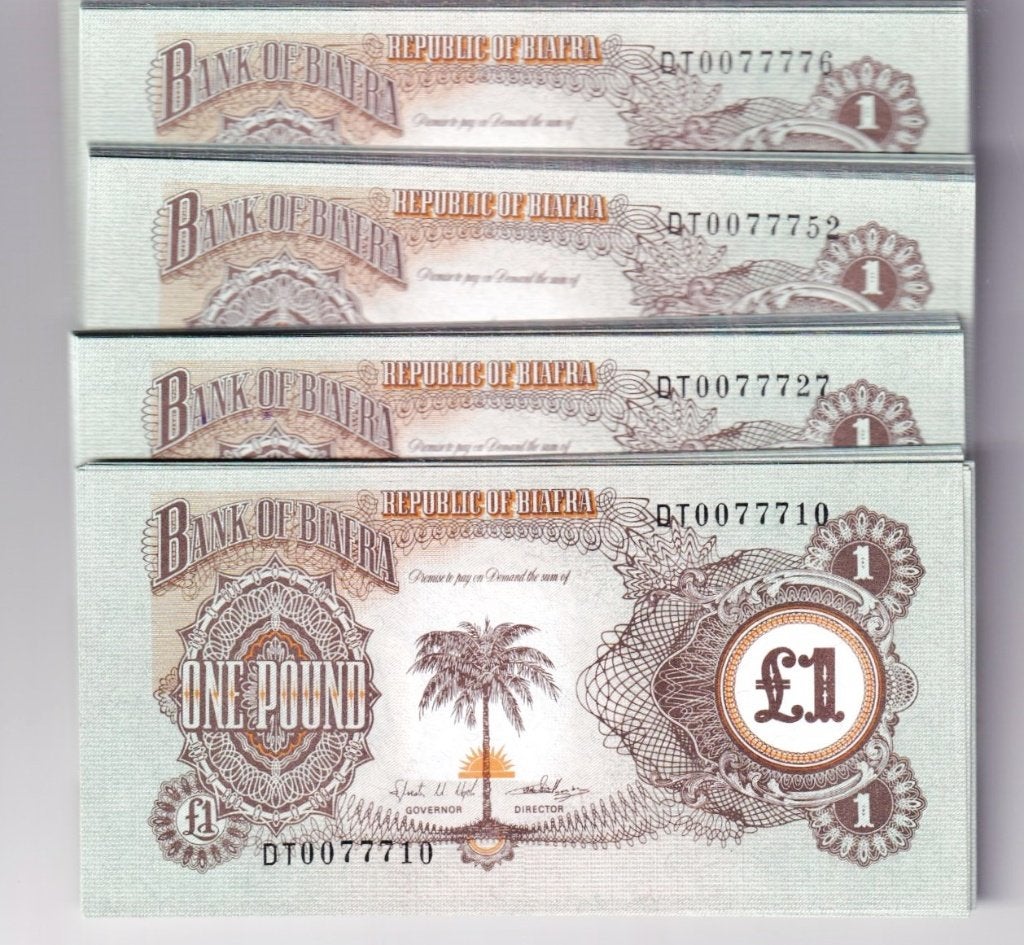 Biafra - 100 Banknotes 1 £ - 1967 - Uncirculated, Enlèvement ou Envoi, Nigeria, Série