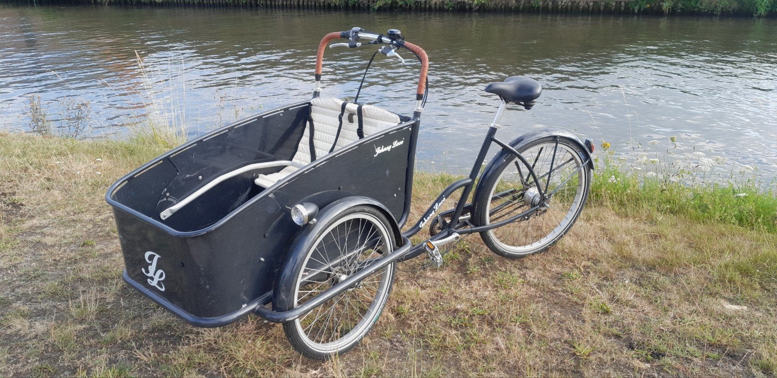 Johnny loco bakfiets babboe big urban arrow fietsfabriek, Ophalen, Gebruikt, Huif, 2 kinderen