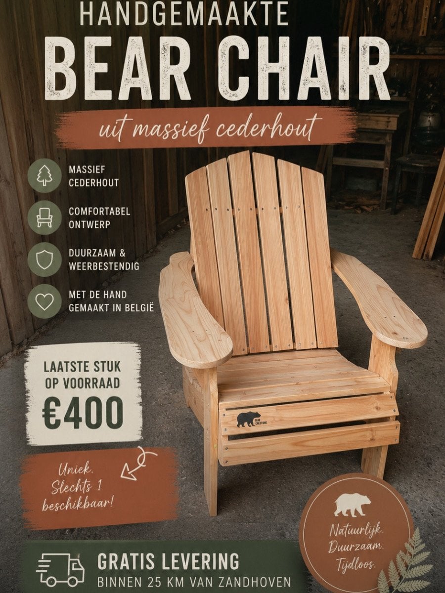 Deck chair “bear chair”, Ophalen of Verzenden, Nieuw, Hout