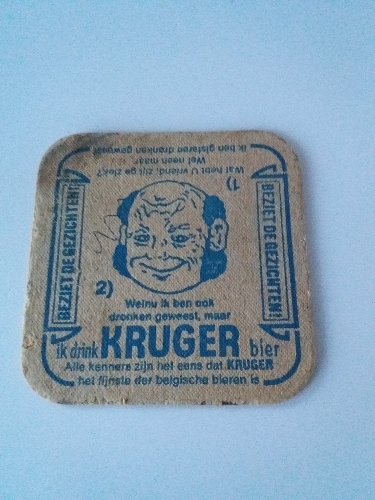 Oud bierviltje Kruger, Ophalen of Verzenden, Gebruikt