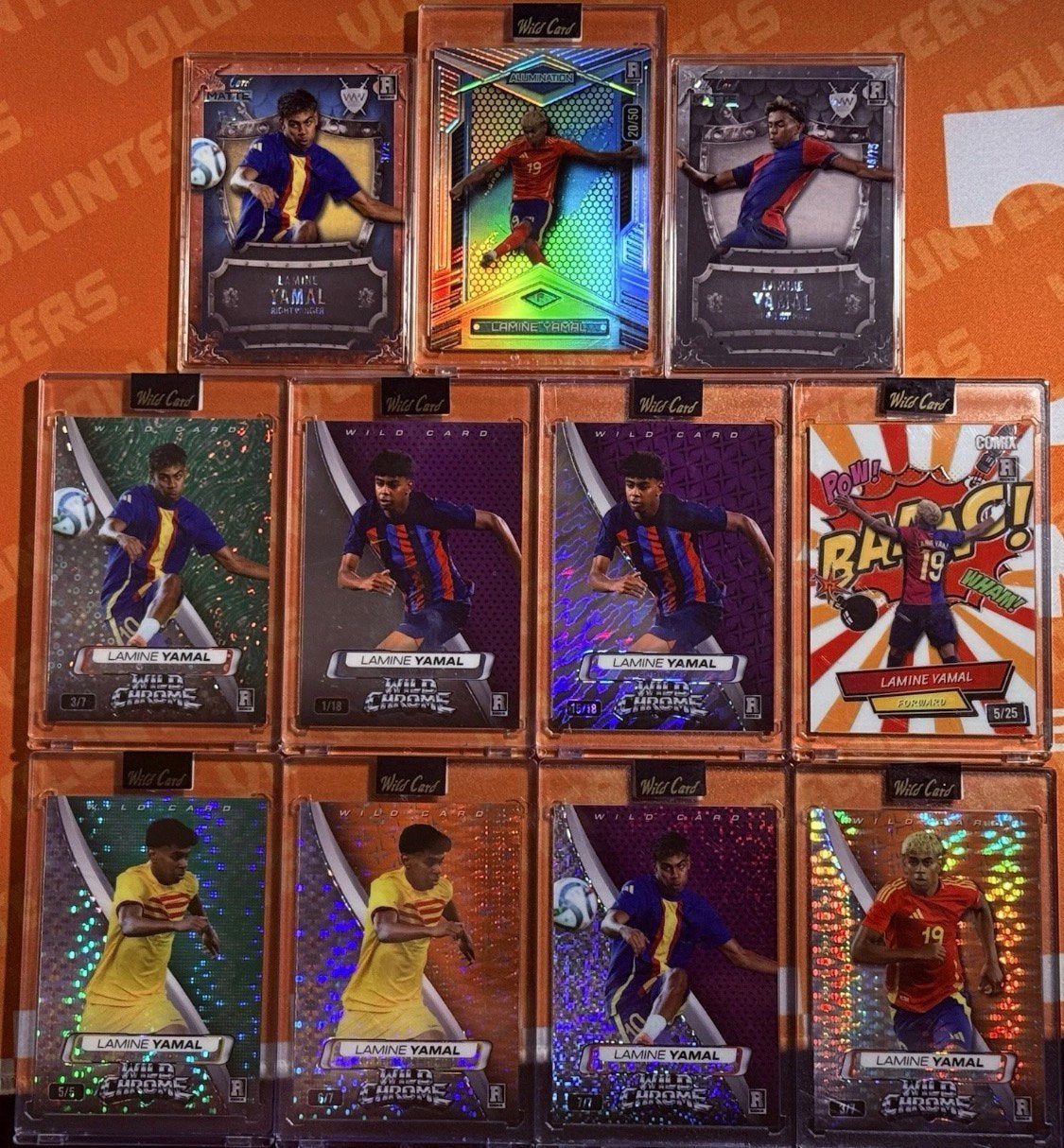 Lamine Yamal Wild Card RC lot - 11 kaarten, Verzamelen, Verzenden, Zo goed als nieuw