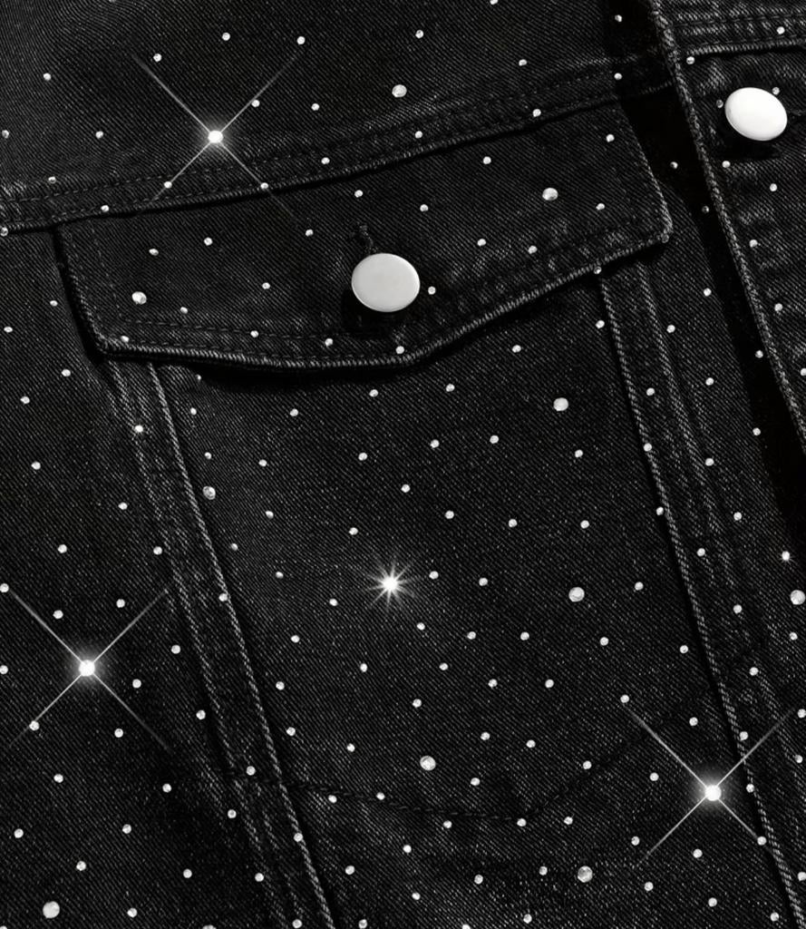 Heavy Duty Starry Sky Hot Drill spijkerjack voor heren, M, Maat 38/40 (M), Zwart, Nieuw, Ophalen of Verzenden