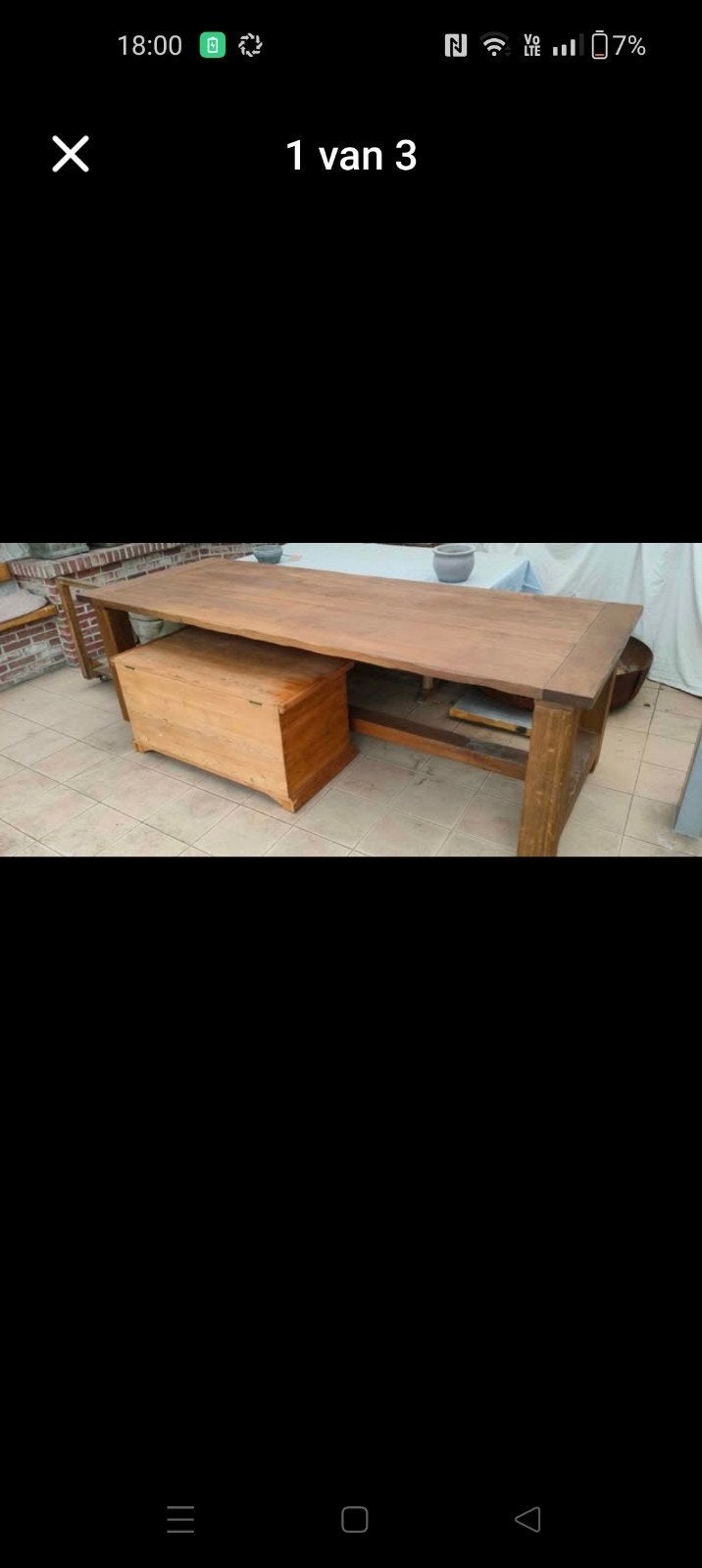 Volle eiken tafel, Neuf, Enlèvement, Chêne, Rectangulaire