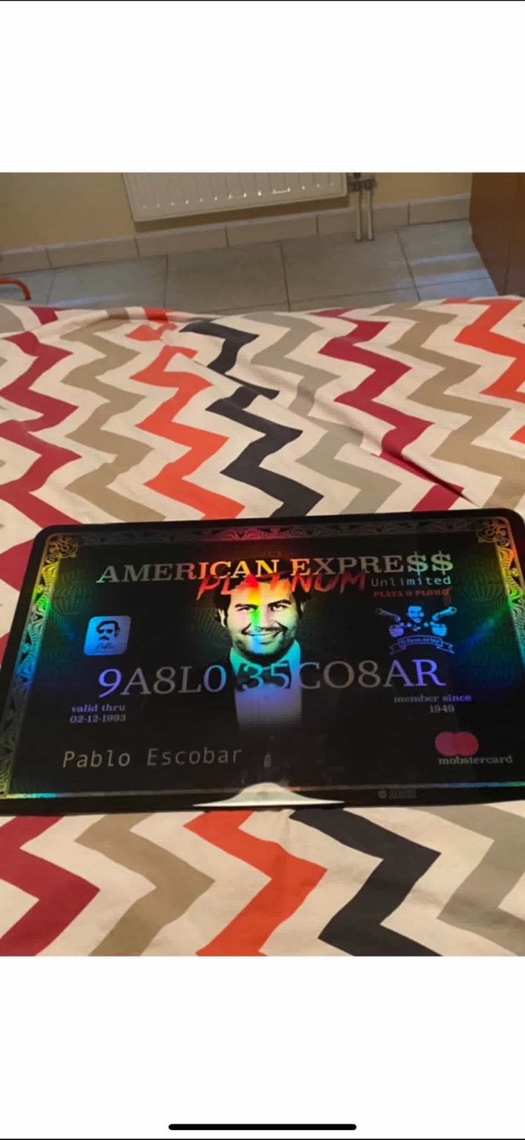 Unieke Pablo Escobar Limited Edition kunstplaat., Antiek en Kunst, Antiek | Woonaccessoires, Ophalen