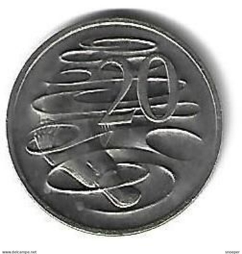 australia 20 cents 1975 km 66 xf+/ms60, Timbres & Monnaies, Monnaies | Amérique, Envoi, Amérique du Sud, Monnaie en vrac